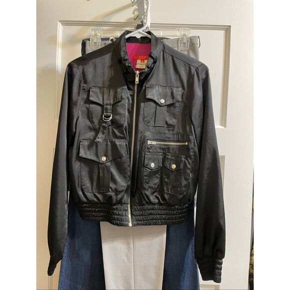 ABS Allen Schwartz Punk Rockandroll Baddie Jacket, Medium. Black with Silver Har - Picture 12 of 14